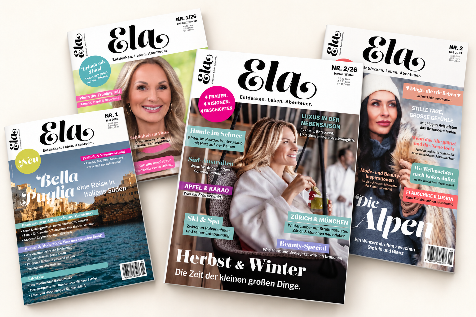 Vier Ausgaben des ELA Magazins